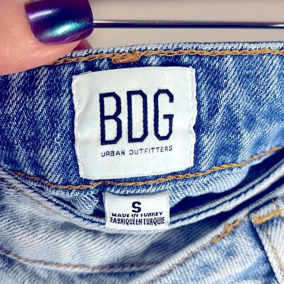 Urban Outfitters BDG Asymmetrical Cross Waist Wrap Distressed Denim Skirt Size S - Picture 7 of 11